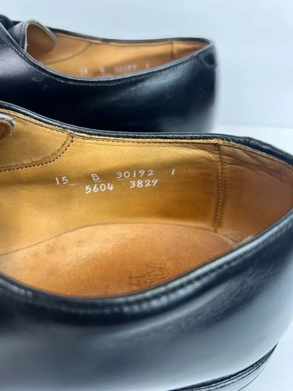 Vintage Allen Edmonds Durand Mens 15 B Black Leather Oxford Lace Up Dress Shoes